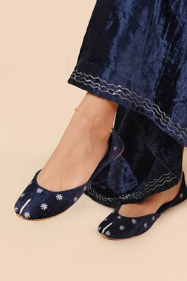 Handcrafted velvet khussa for women in multiple colours